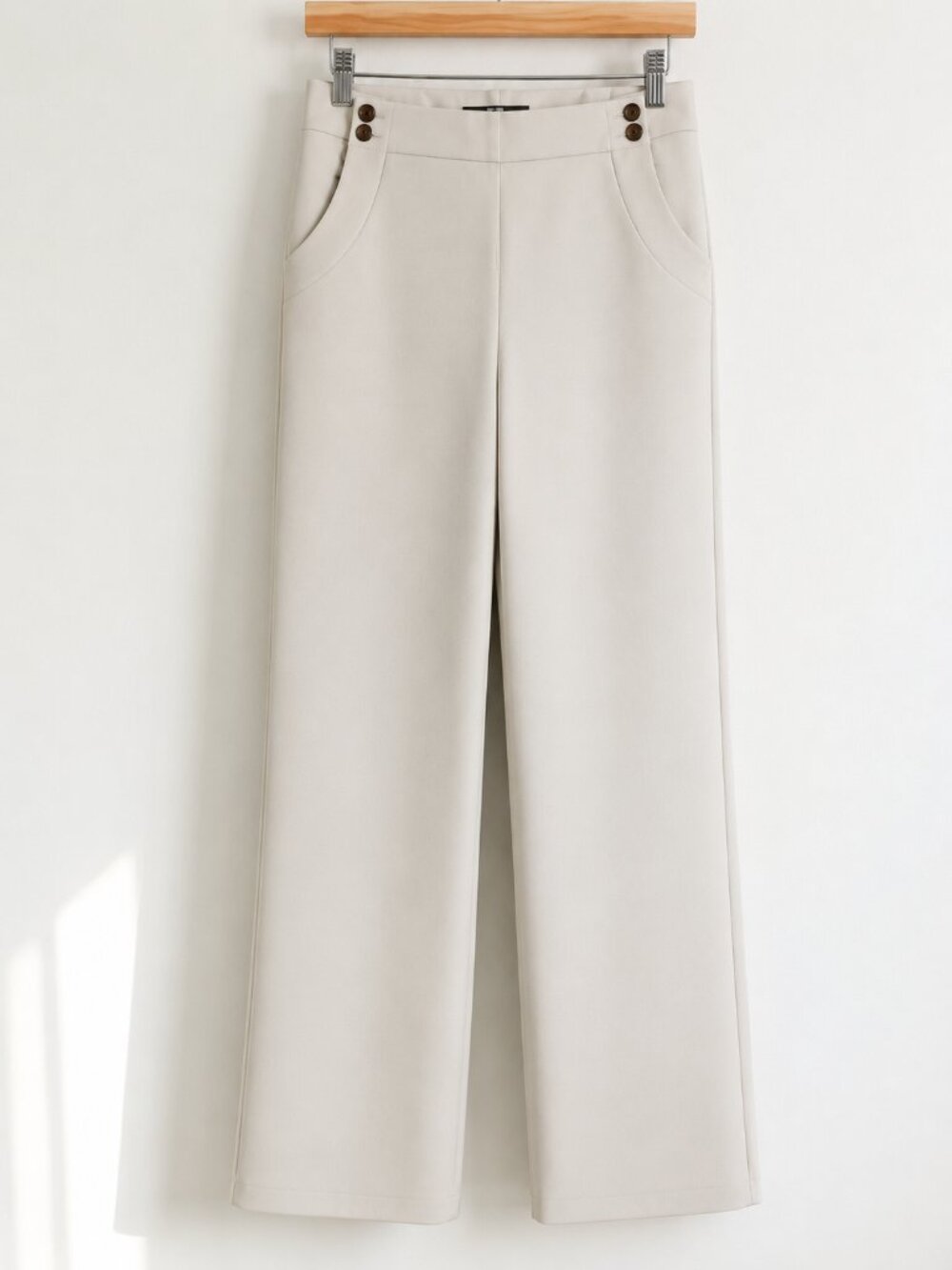 Tristan High Rise Wide Leg Sailor Pants Cream Women's Size
